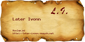 Later Ivonn névjegykártya